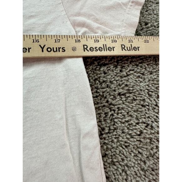 Bright Bat Shirt Womens Medium Beige Purple Puppy Flowers Short Sleeve READ - Picture 11 of 12